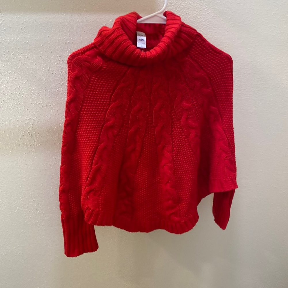Worn twice Red poncho/sweater